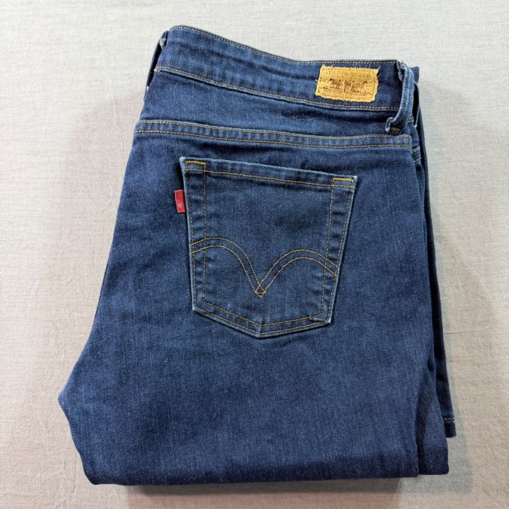 Levi's 515 Low Pro Bootcut Jeans Womens 12 Medium Blue Excellent Dark Wash Denim